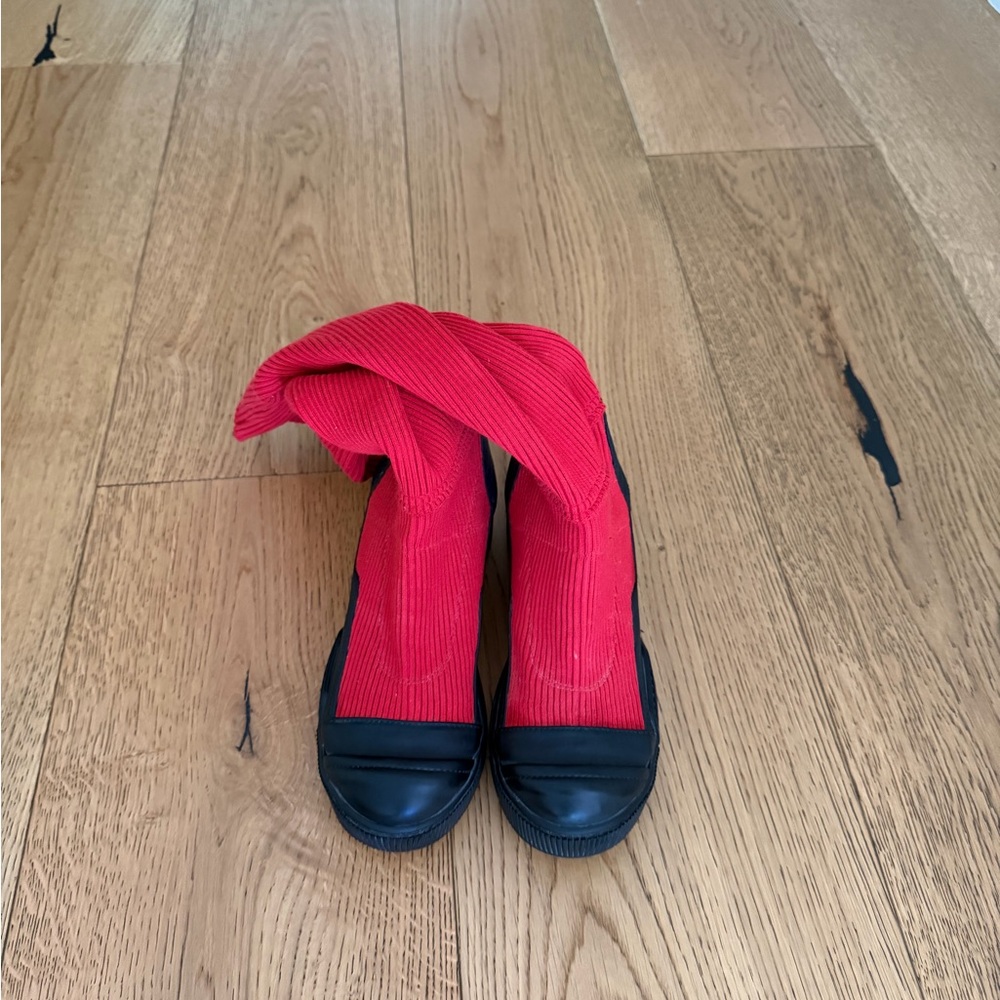 Stylish Black and Red Ankle Boots